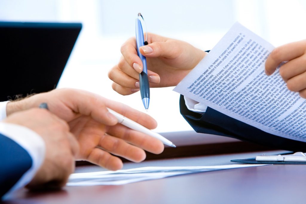 documents and a pen